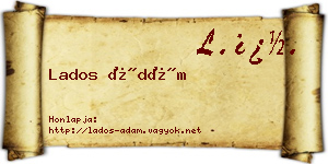 Lados Ádám névjegykártya