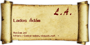 Lados Ádám névjegykártya